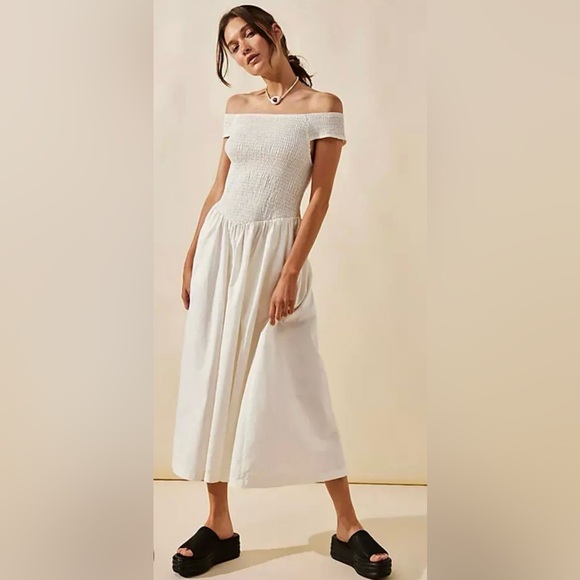Free People Ceci Smocked Midi Dress - Picture 2 of 6